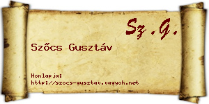 Szőcs Gusztáv névjegykártya